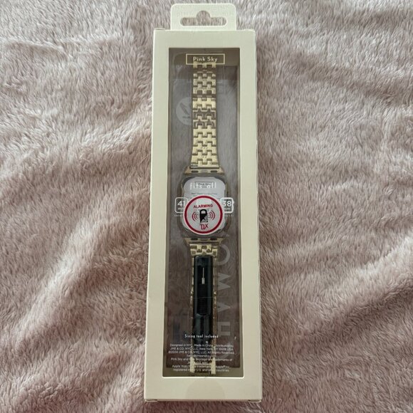 NIB Pink Sky Brand Chamond + Apple Watch Band - Retro Crystals and Bumper - Picture 4 of 7